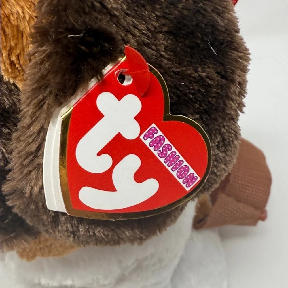 Ty Plush Dog Backpack with Brown and White “Duke” Brand New beanie babies